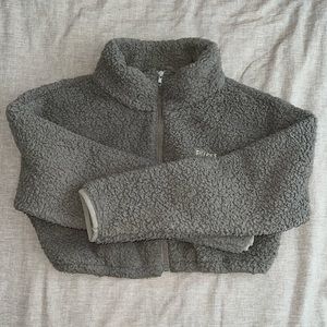 Skims Cropped Teddy Zip Up